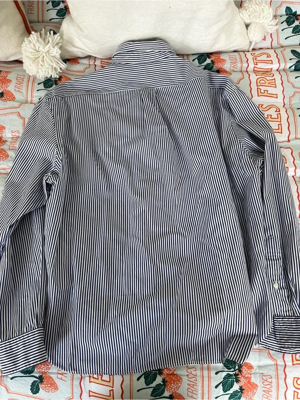 Polo Ralph Lauren boxy Navy & White Striped Button-Down Shirt M - Picture 4 of 4